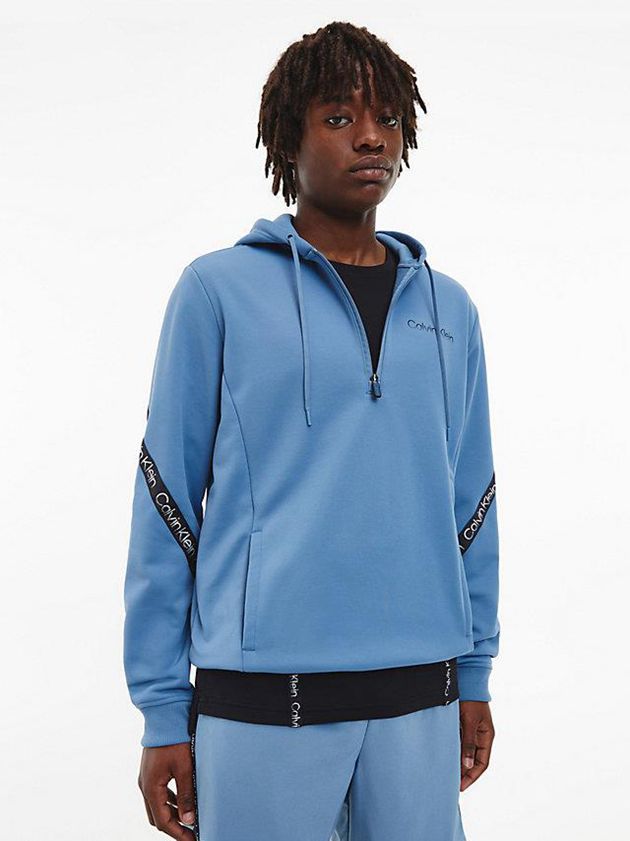 Calvin Klein USA Fleece Mens Hoodie Blue 0384197-TJ